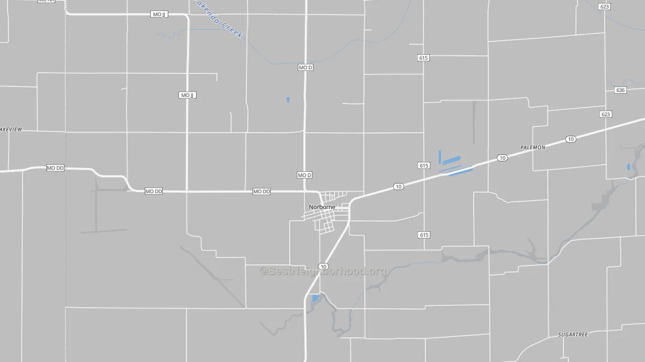 Bike Grade map of Norborne, MO
