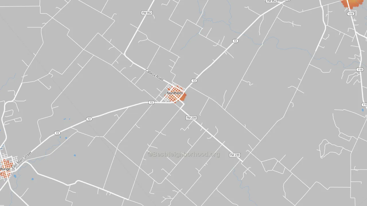 Bike Grade map of Nordheim, TX