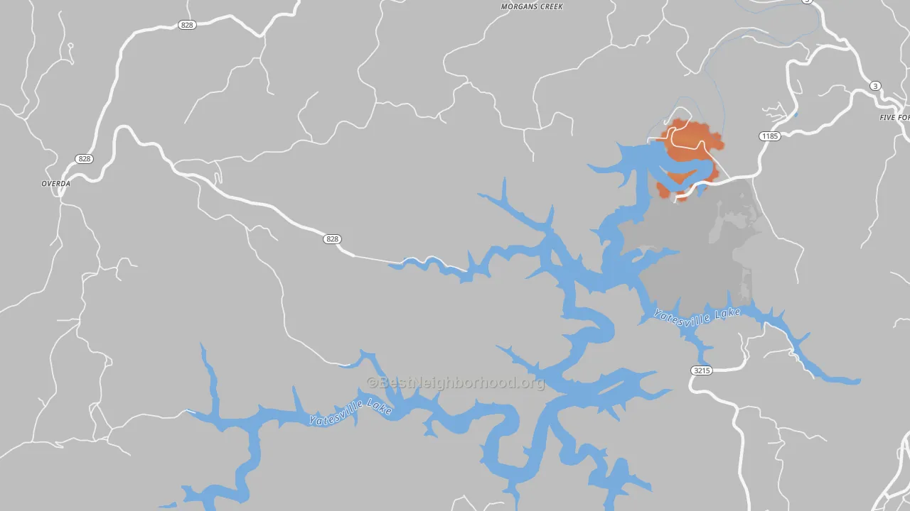 Bike Grade map of Noris, KY