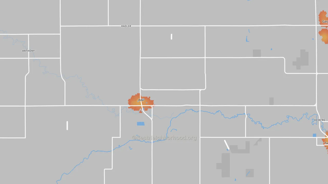 Bike Grade map of Norman County, MN