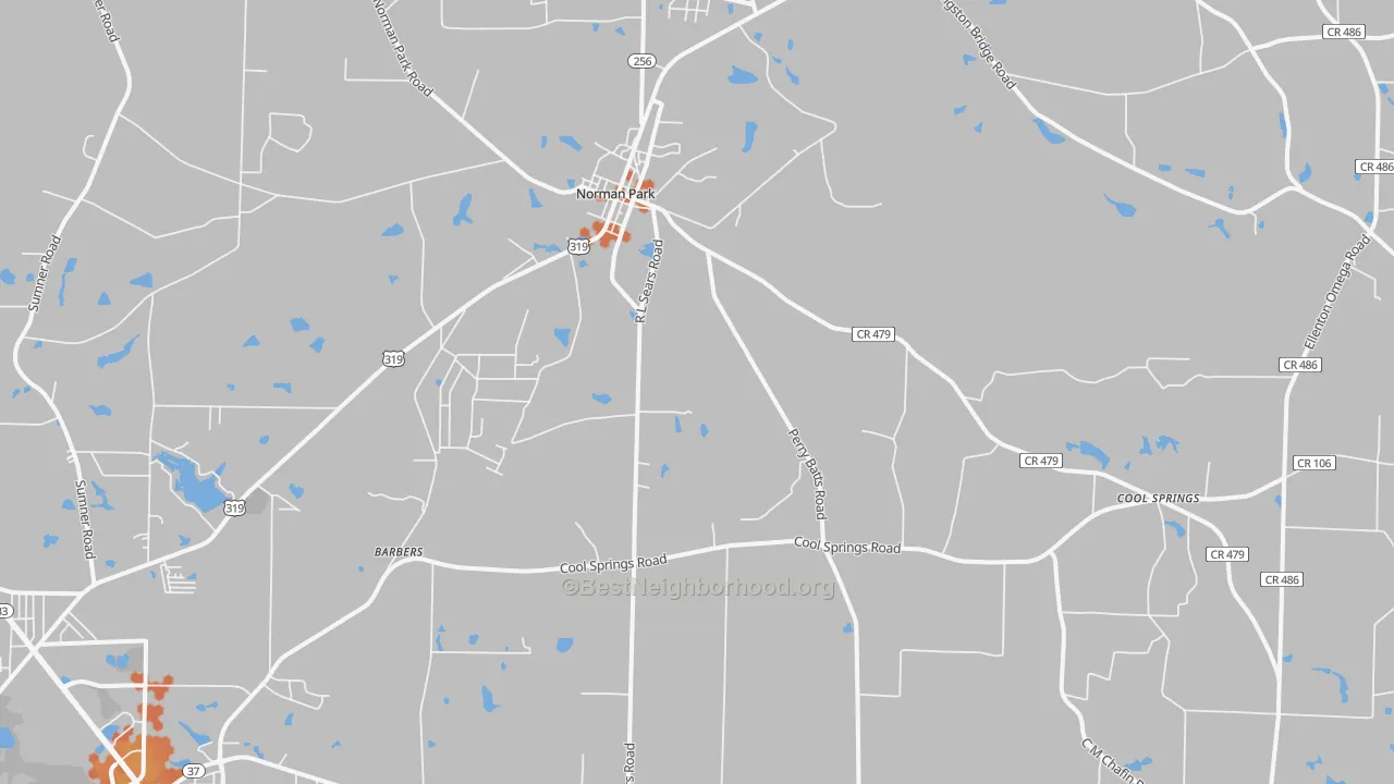 Bike Grade map of Norman Park, GA