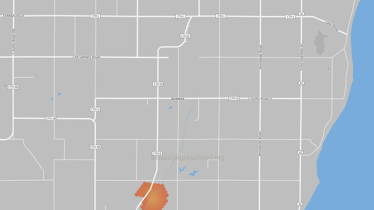 Bike Grade map of Norman, WI