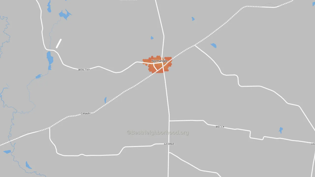 Bike Grade map of Normangee, TX