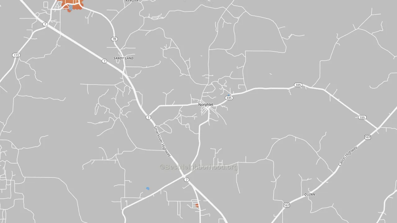 Bike Grade map of Norphlet, AR