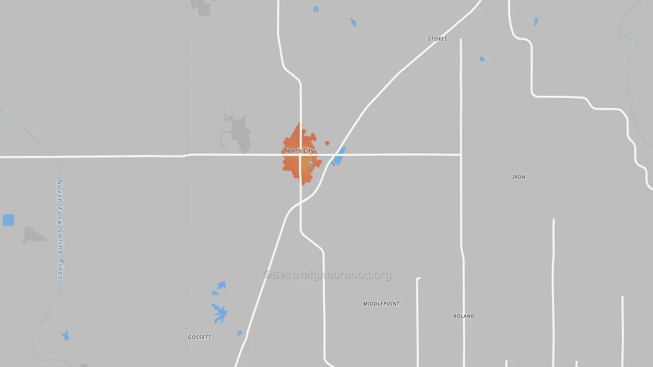 Bike Grade map of Norris City, IL