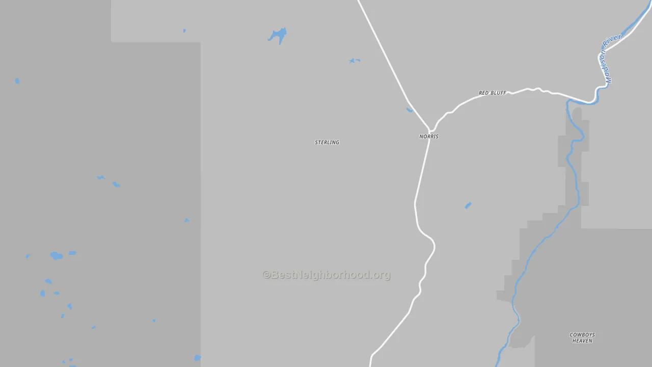Bike Grade map of Norris, MT
