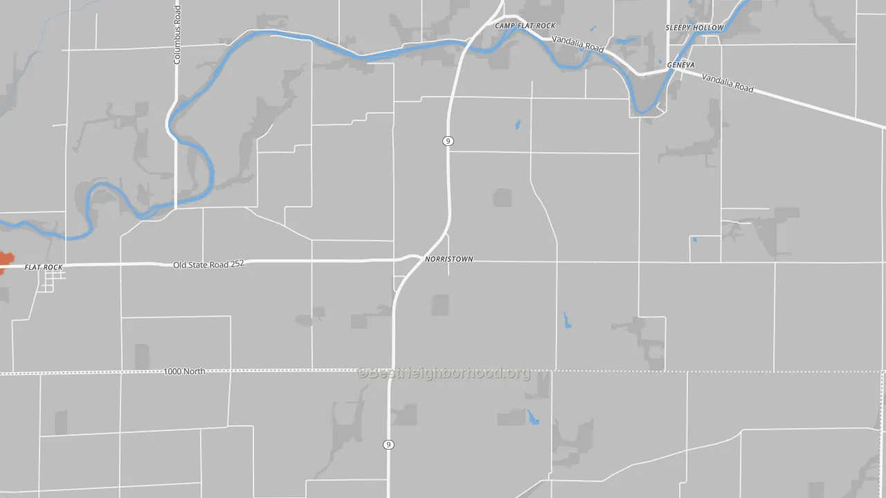 Bike Grade map of Norristown, IN