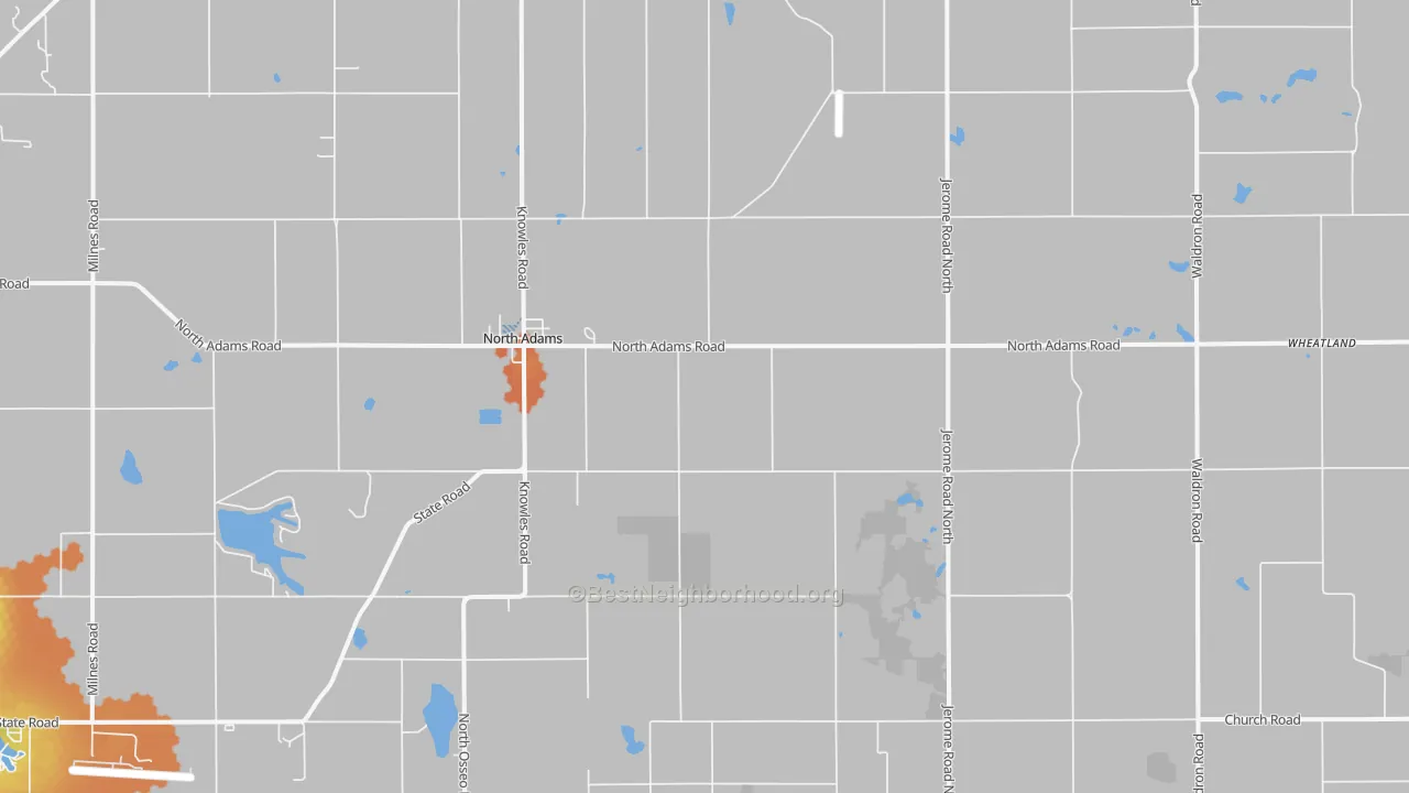 Bike Grade map of North Adams, MI
