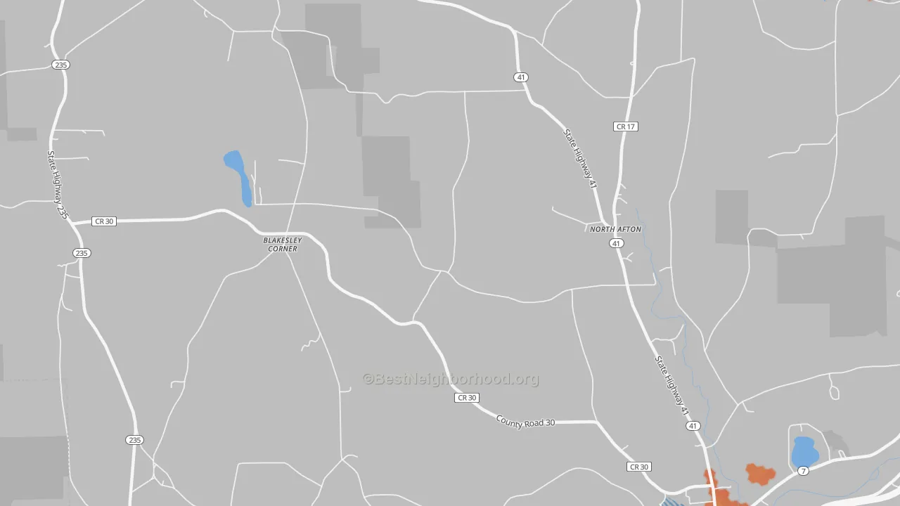 Bike Grade map of North Afton, NY