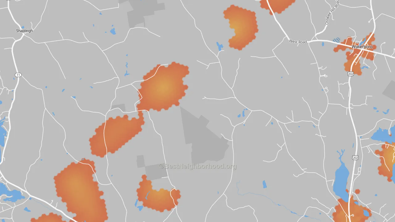 Bike Grade map of North Alfred, ME