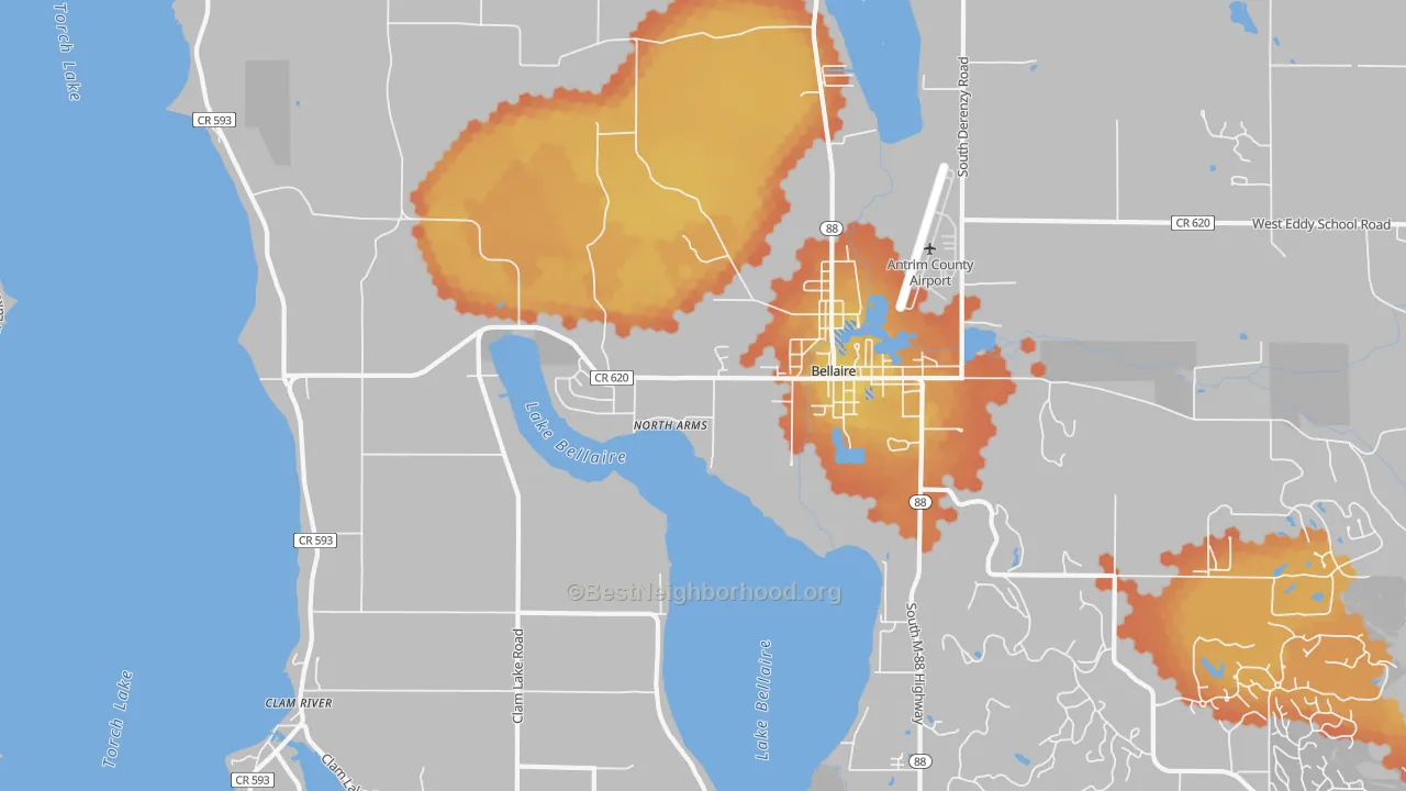 Bike Grade map of North Arms, MI