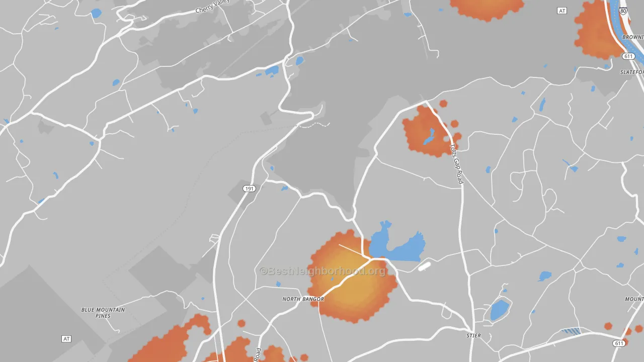 Bike Grade map of North Bangor, PA