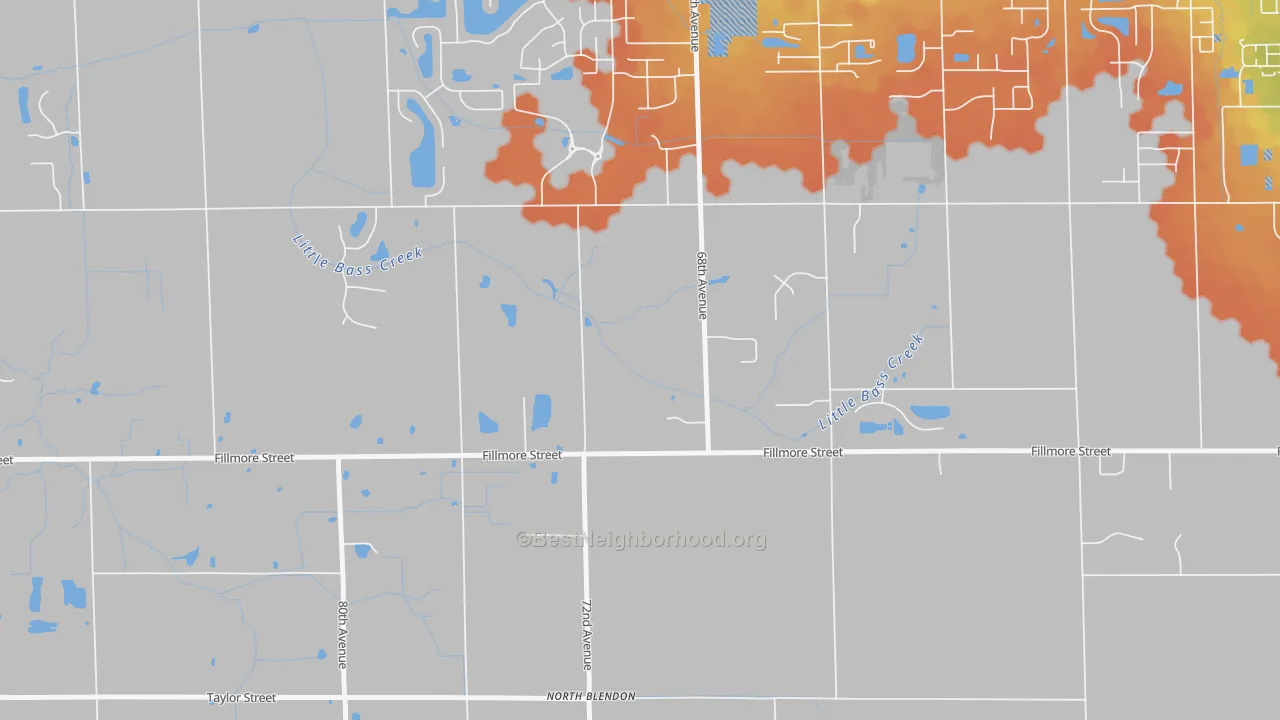 Bike Grade map of North Blendon, MI