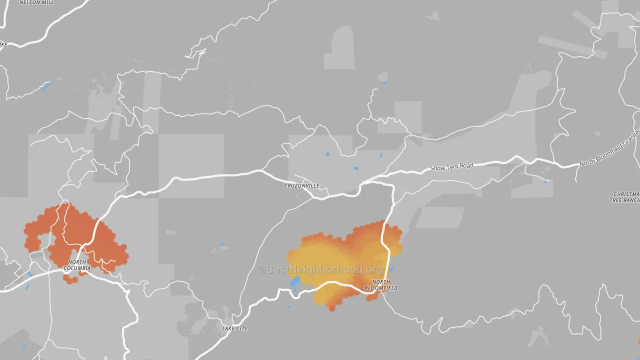 Bike Grade map of North Bloomfield, CA