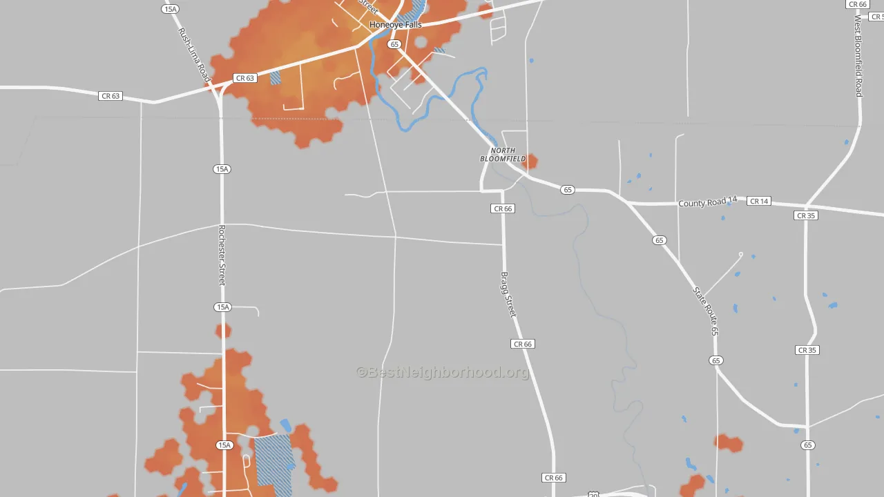Bike Grade map of North Bloomfield, NY