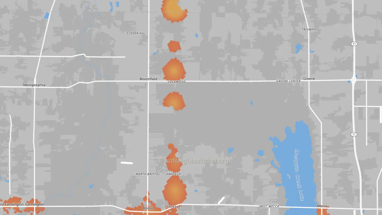 Bike Grade map of North Bloomfield, OH