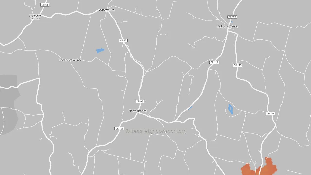 Bike Grade map of North Branch, NY