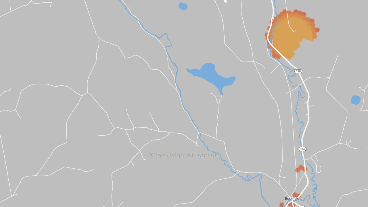 Bike Grade map of North Buckfield, ME
