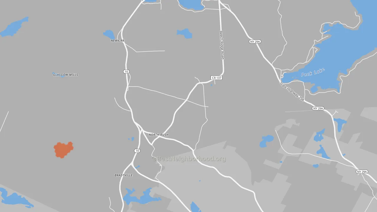 Bike Grade map of North Bush, NY