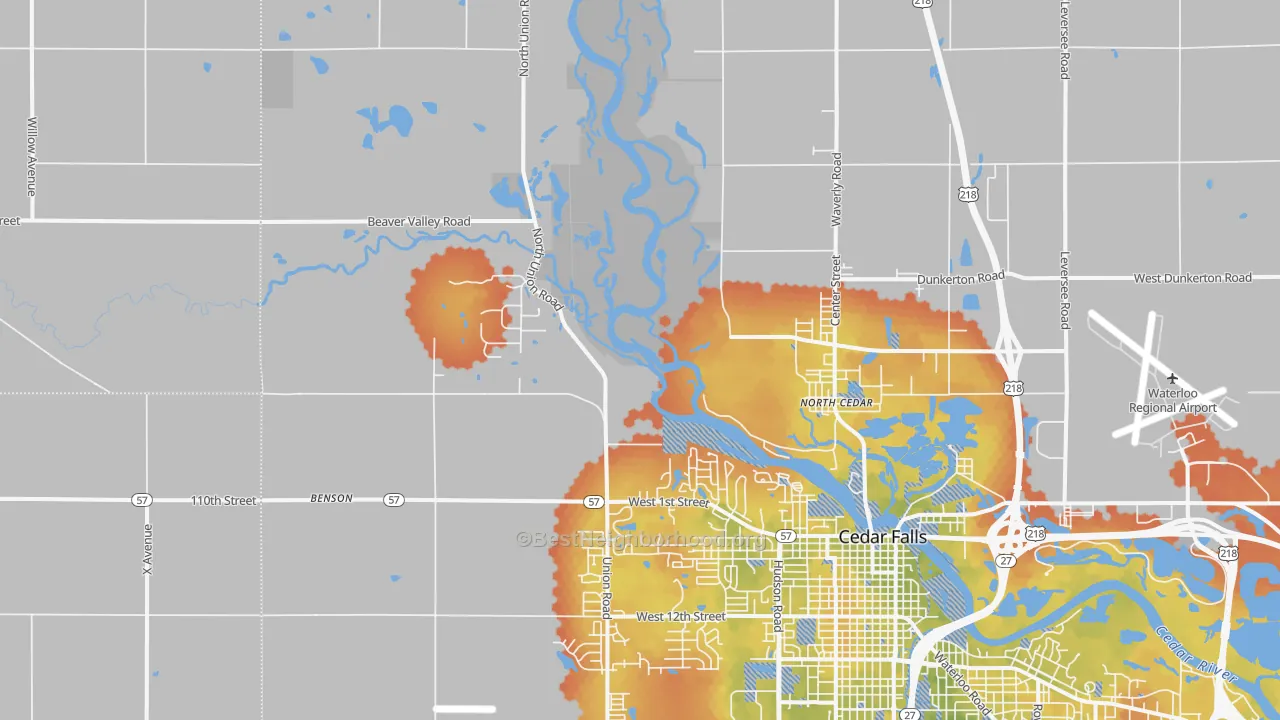 Bike Grade map of North Cedar, IA