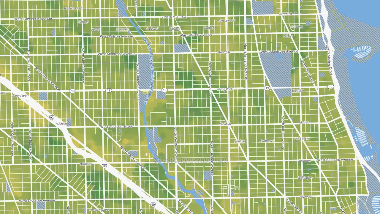 Bike Grade map of North Center, Chicago, IL