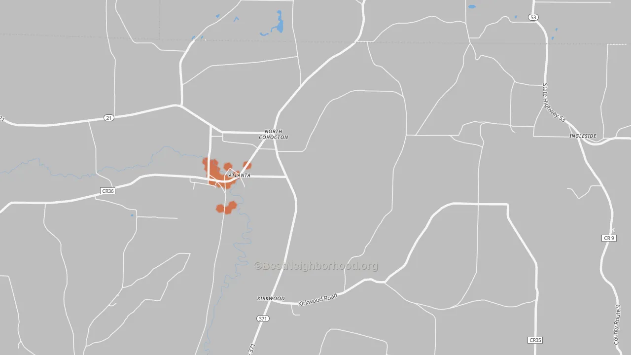 Bike Grade map of North Cohocton, NY