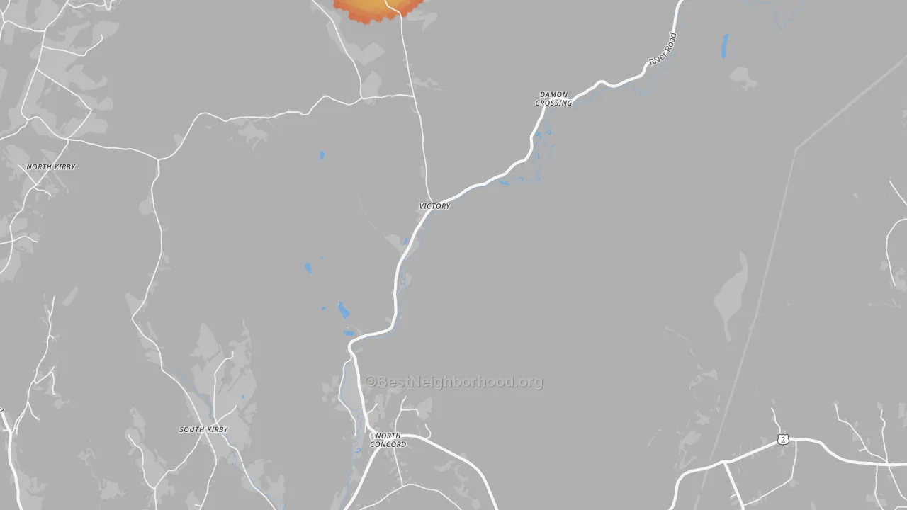 Bike Grade map of North Concord, VT
