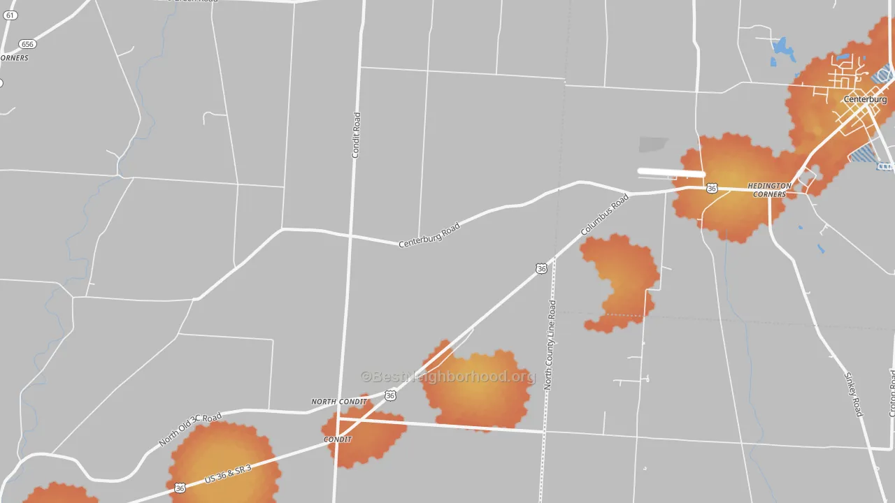 Bike Grade map of North Condit, OH