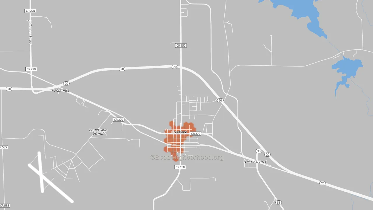 Bike Grade map of North Courtland, AL