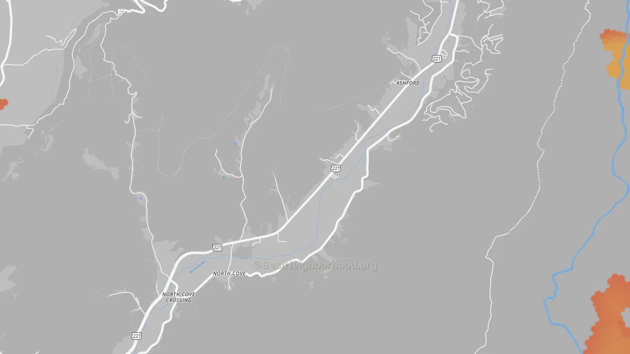 Bike Grade map of North Cove, NC