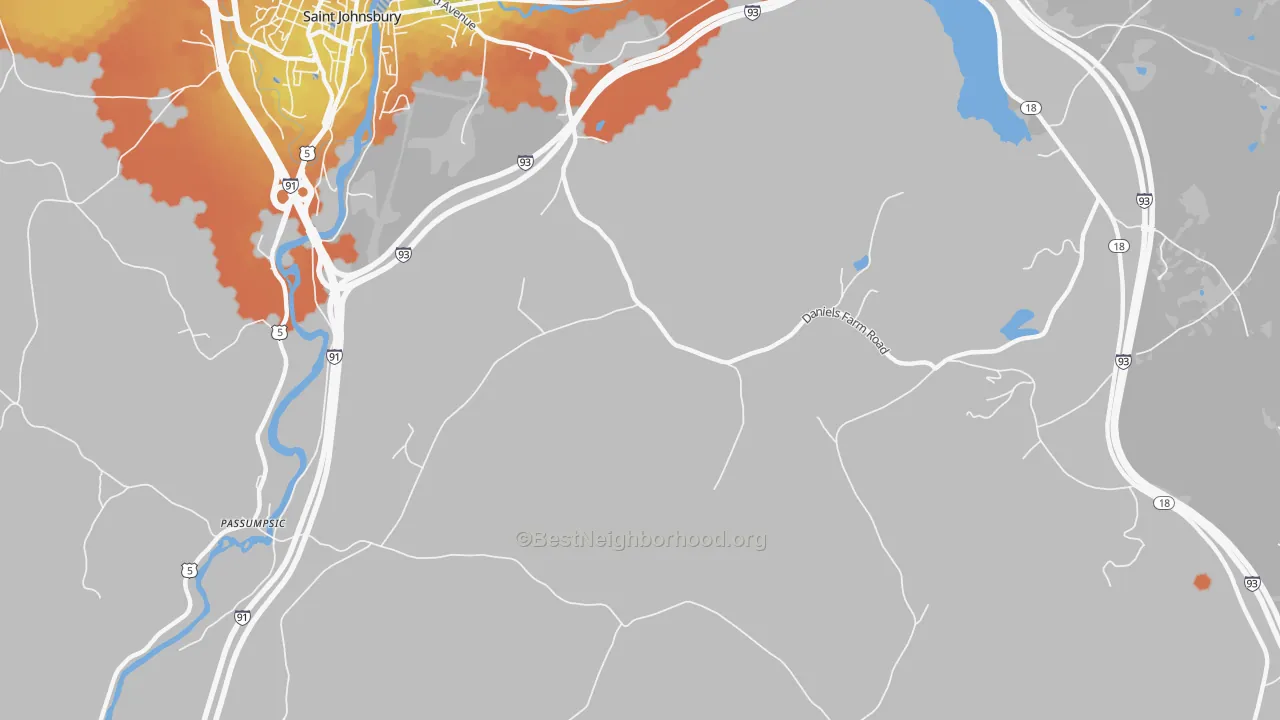Bike Grade map of North Danville, VT