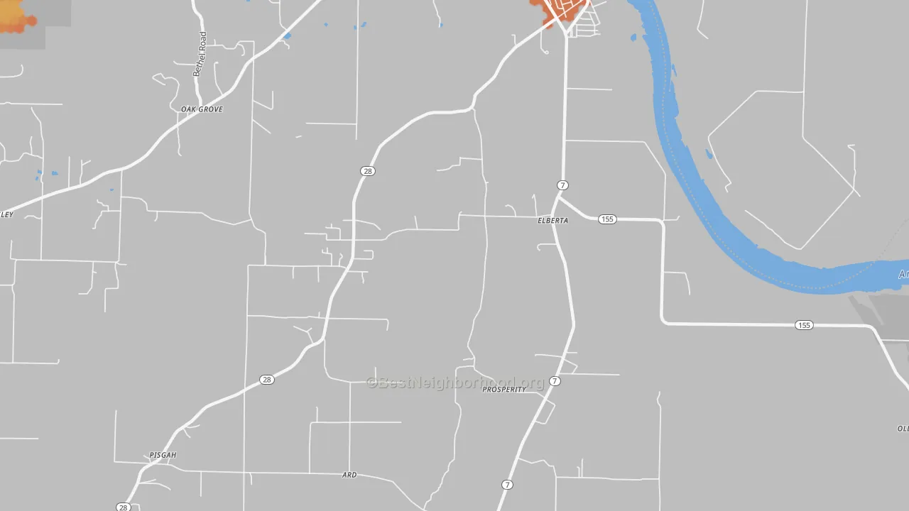 Bike Grade map of North Dardanelle, AR