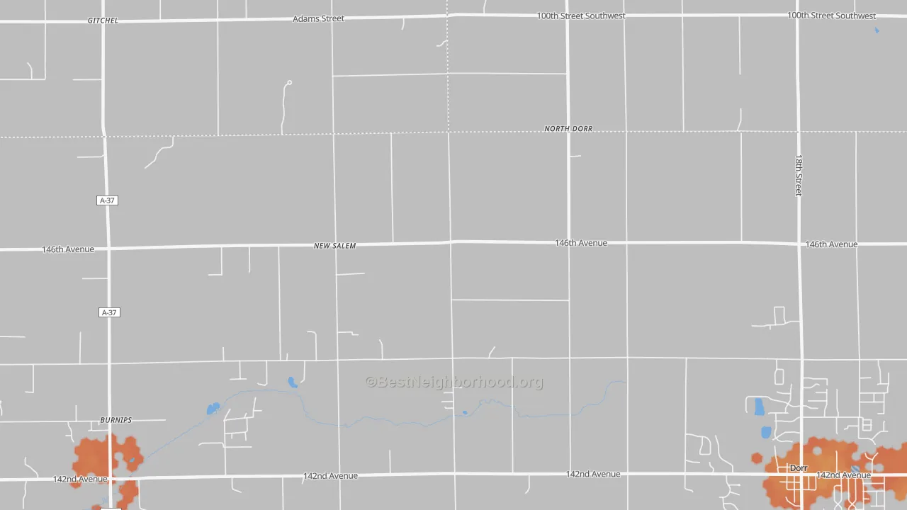 Bike Grade map of North Dorr, MI
