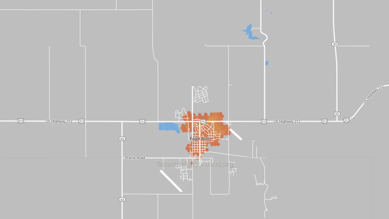 Bike Grade map of North Eagle Butte, SD