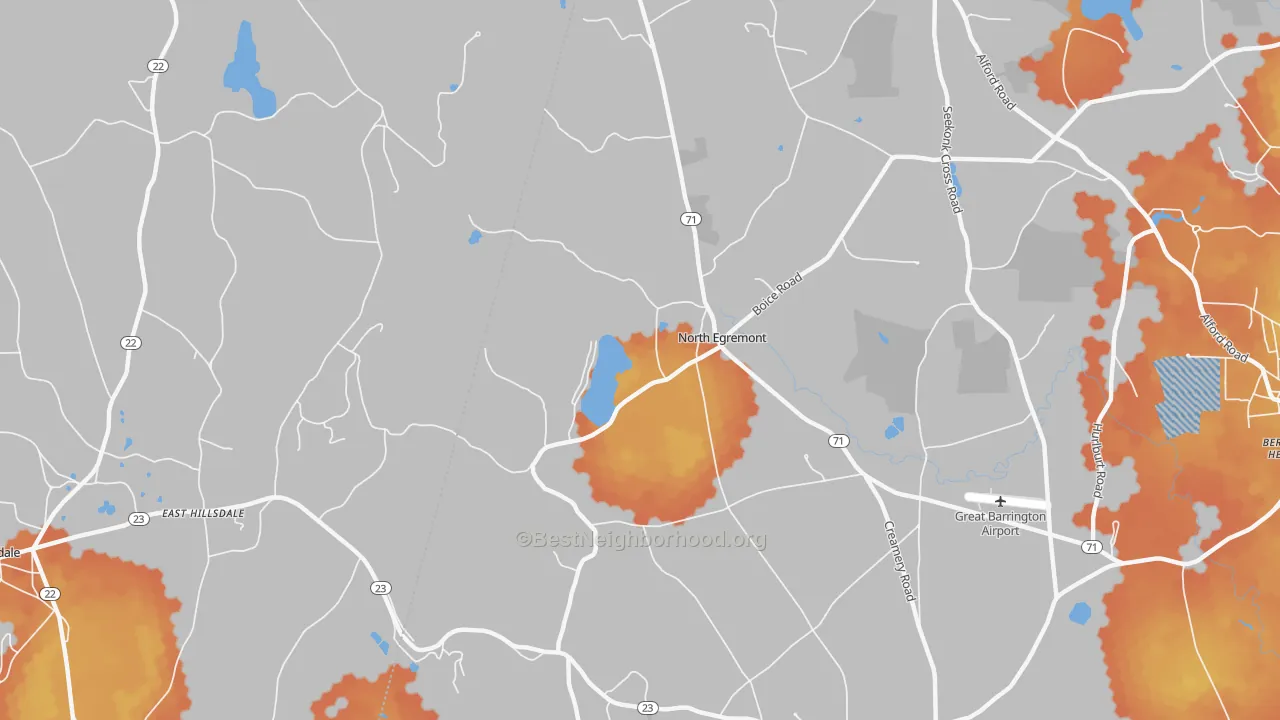 Bike Grade map of North Egremont, MA