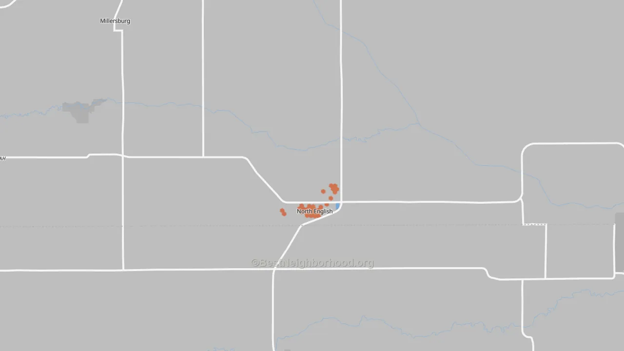 Bike Grade map of North English, IA