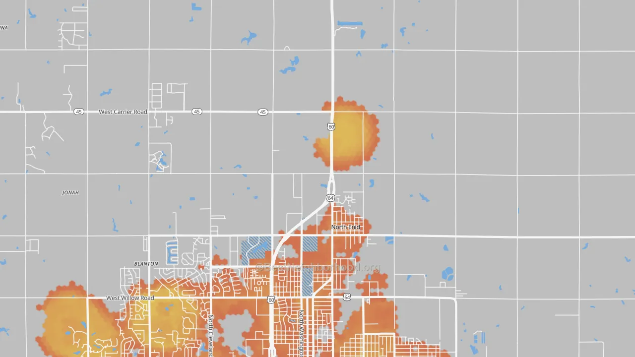 Bike Grade map of North Enid, OK