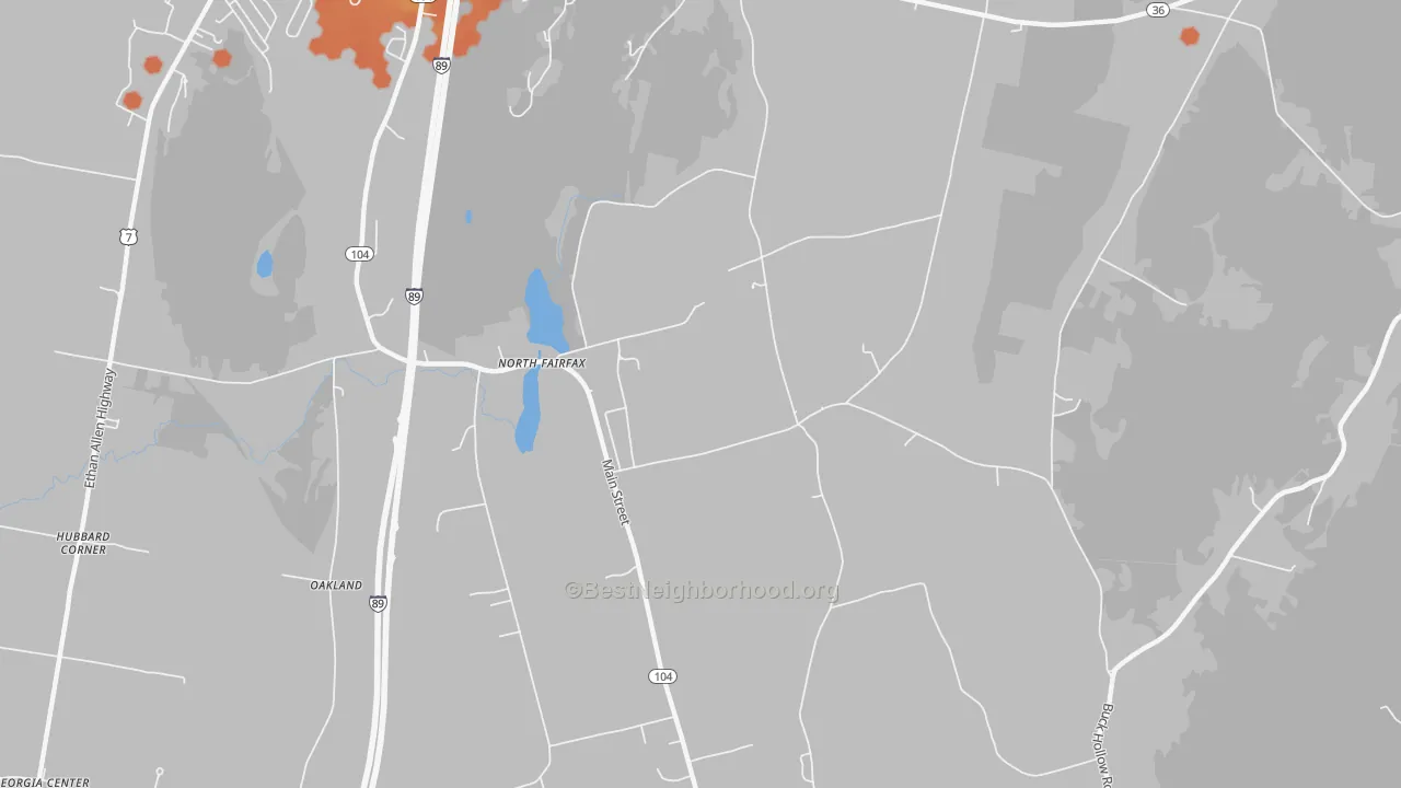 Bike Grade map of North Fairfax, VT