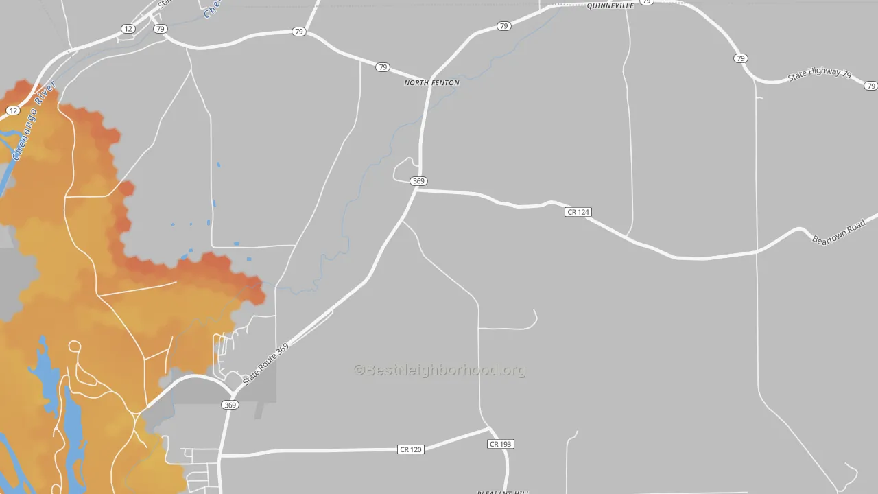 Bike Grade map of North Fenton, NY
