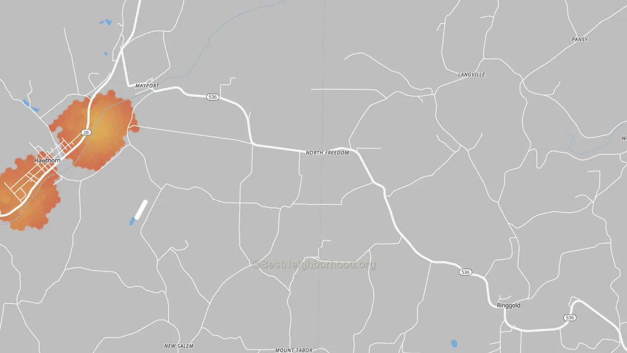 Bike Grade map of North Freedom, PA
