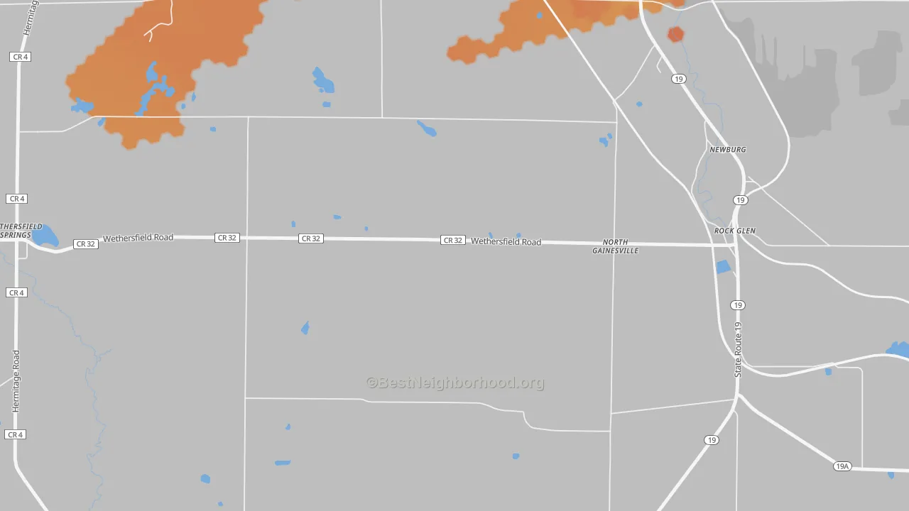 Bike Grade map of North Gainesville, NY