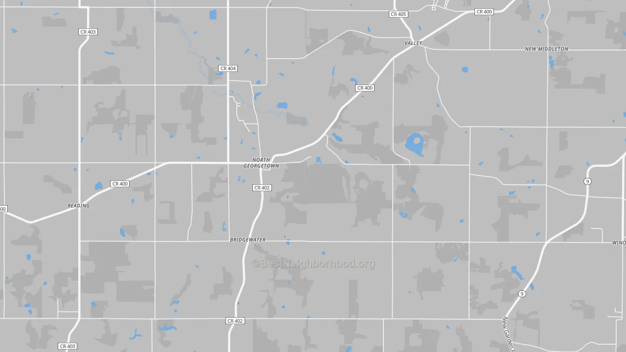 Bike Grade map of North Georgetown, OH