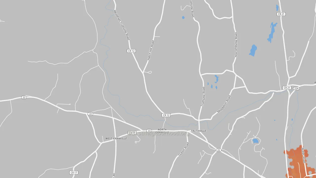 Bike Grade map of North Granville, NY