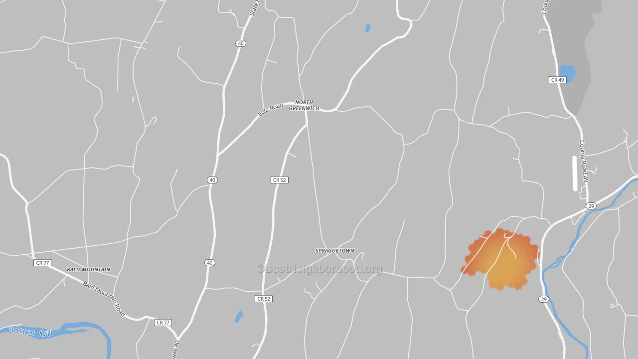 Bike Grade map of North Greenwich, NY