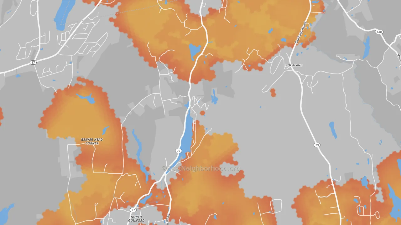 Bike Grade map of North Guilford, CT