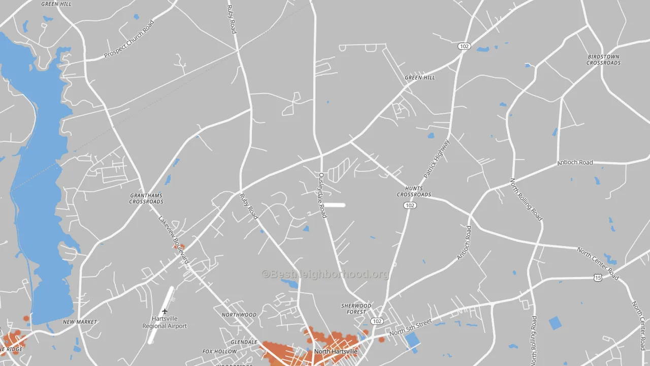 Bike Grade map of North Hartsville, SC