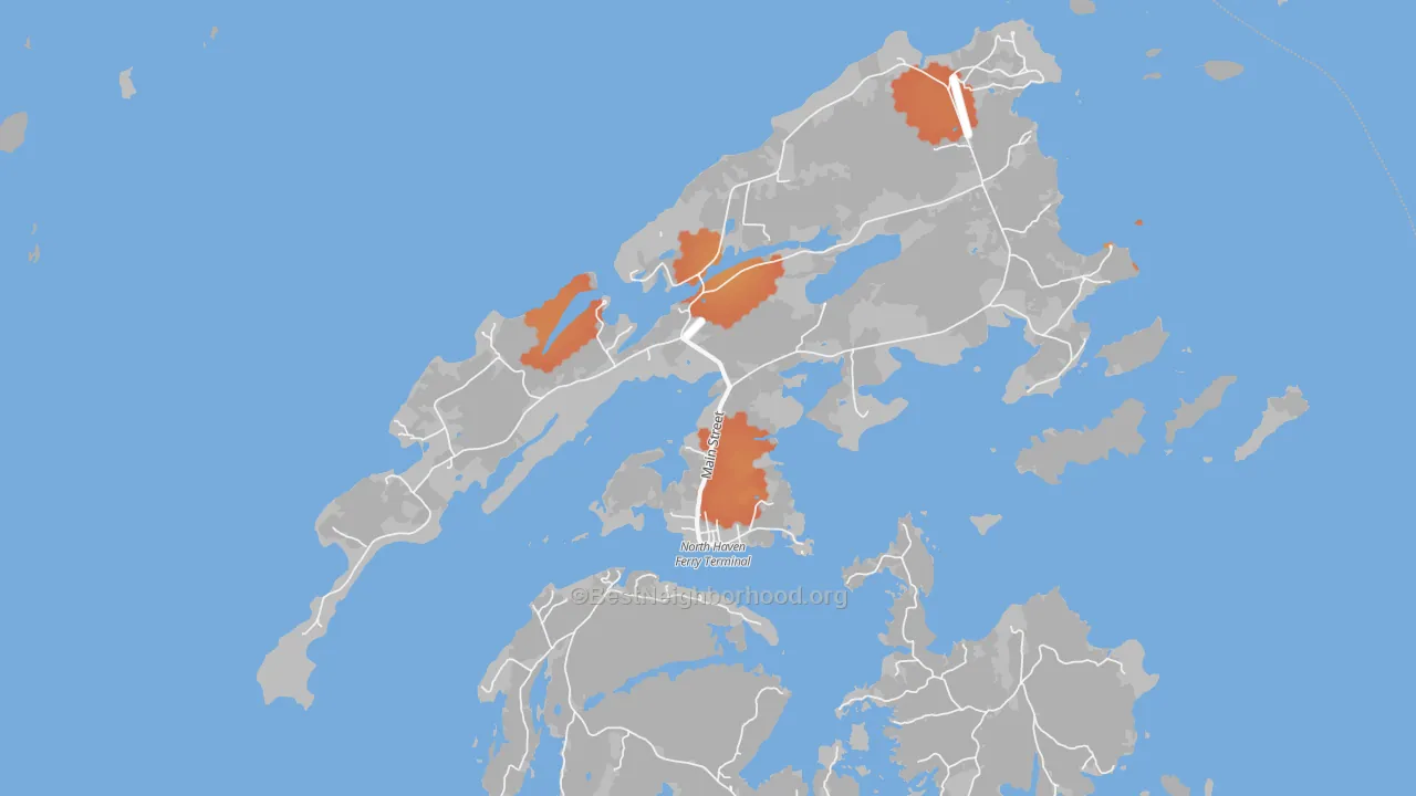 Bike Grade map of North Haven, ME