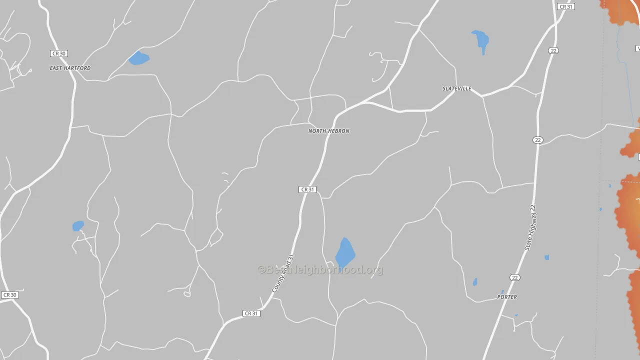 Bike Grade map of North Hebron, NY