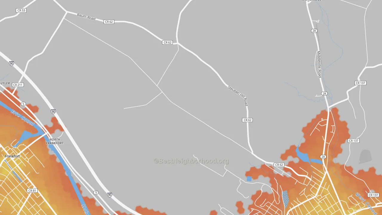 Bike Grade map of North Ilion, NY