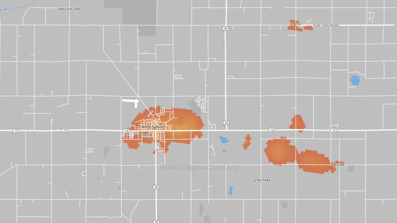 Bike Grade map of North Judson, IN